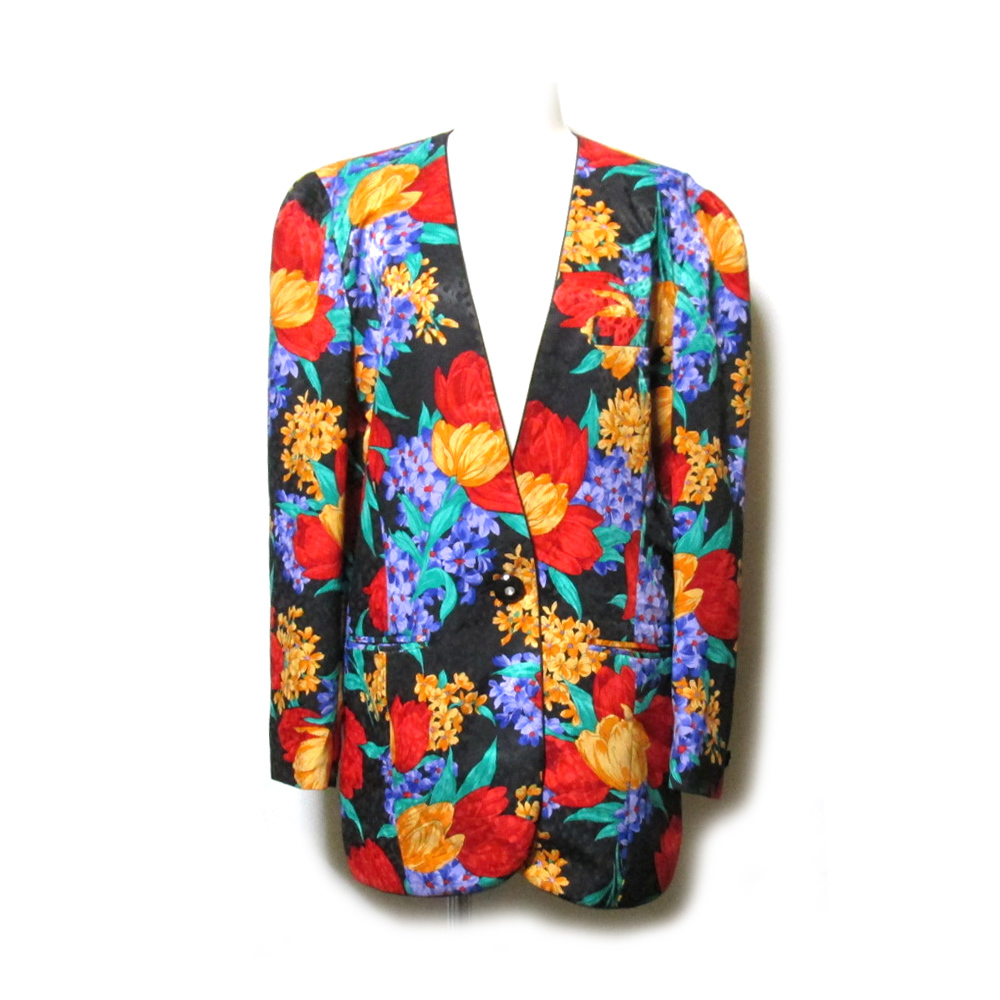 人気ショップ 高級品☆レジァンス○REGENCE☆ネイビーの花柄ジャケット