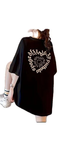 新品ゆったりTシャツ (XXL )黒ブラック 着心地の良いサラッと 大きめに着たい方にもオススメ(3L)