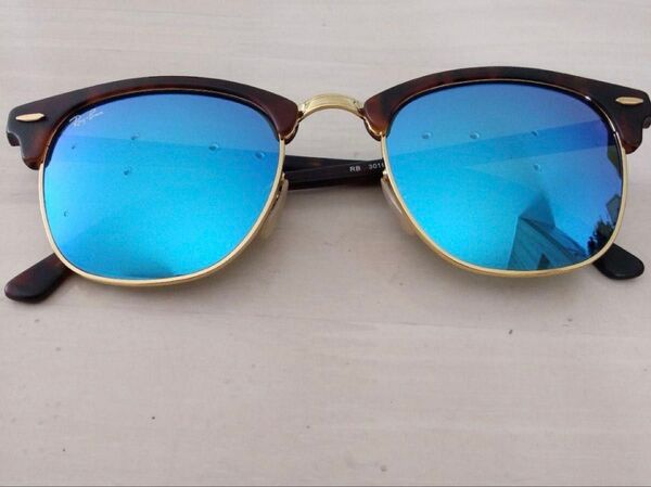 Ray-Ban レイバン サングラス RB 3016 CLUBMASTER 1145/17 ブルーミラー美品