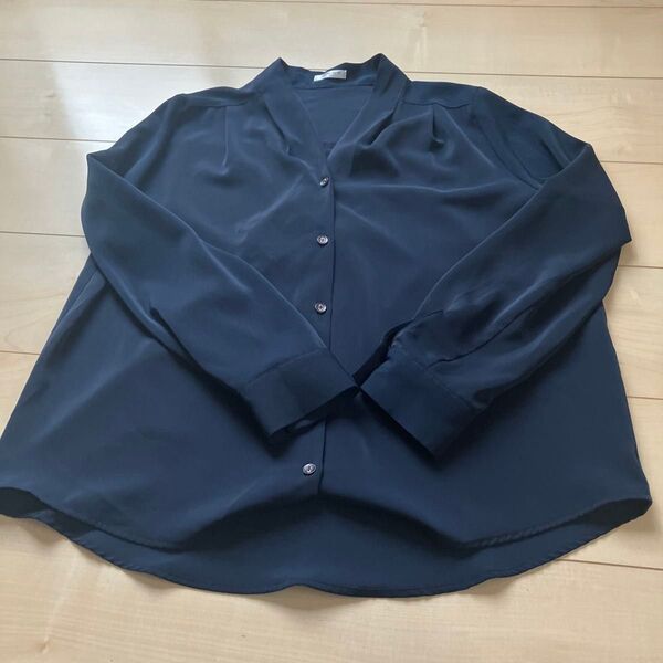 ブラウス ネイビー Lサイズ