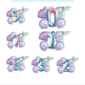 風船誕生日風船人魚姫マーメイド飾り貝殻風船アルミ風船女の子誕生日イベント周年祝祭プリンセスキャラクター誕生日おめで