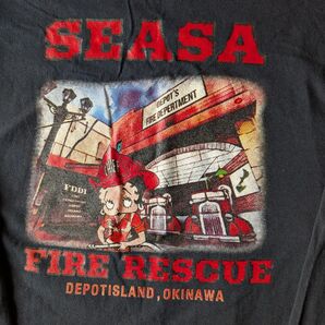 Betty-Boop SEASA FIRE RESCUE OKINAWA Tシャツ ブラックXL