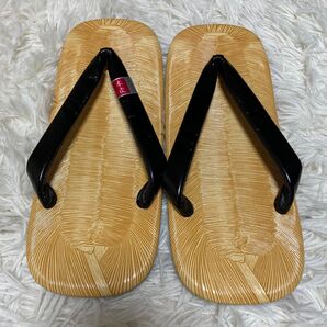 メンズ 雪駄 未使用 本皮鼻緒 特殊加工牛皮底 大型