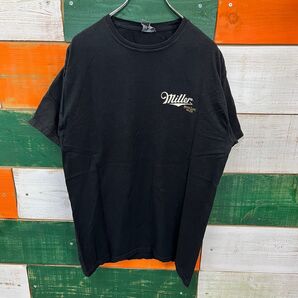 Miller High Life BEER プリントTシャツ 黒 ブラック 古着