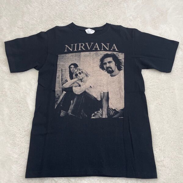 NIRVANA" ニルヴァーナ フォト バンドTシャツ古着 ブラック 黒 2012コピーライト品