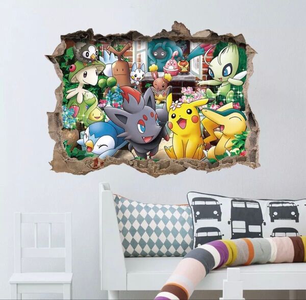 ポケモン ピカチュウ ウォールステッカー 壁シール 壁ステッカー 壁紙 ポスター