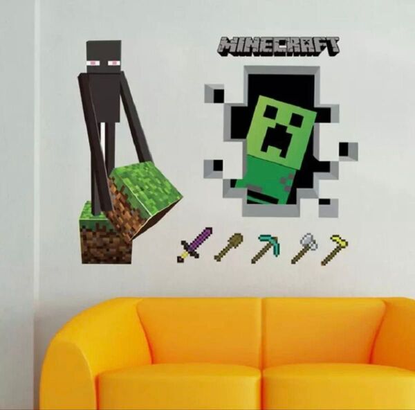 マインクラフト マイクラ ウォールステッカー エンダーマン クリーパー 壁紙 壁ステッカー 壁シール ポスター