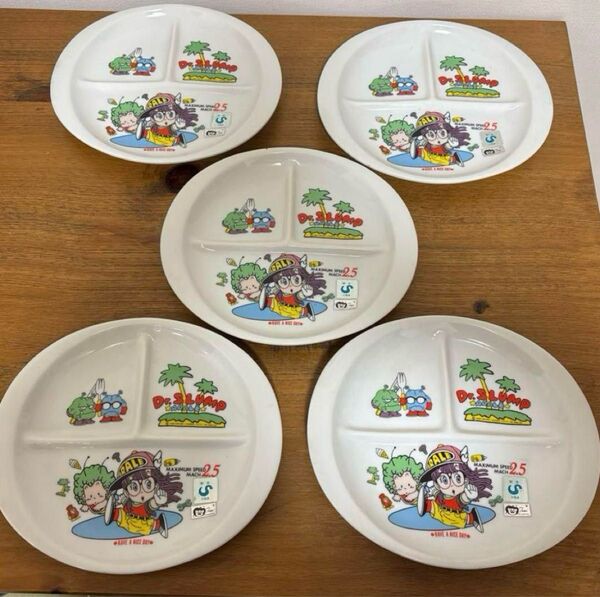 激レア ドクタースランプ アラレちゃん 鳥山明 プレート お皿 皿 食器 当時物 レトロ 陶器 5枚 セット