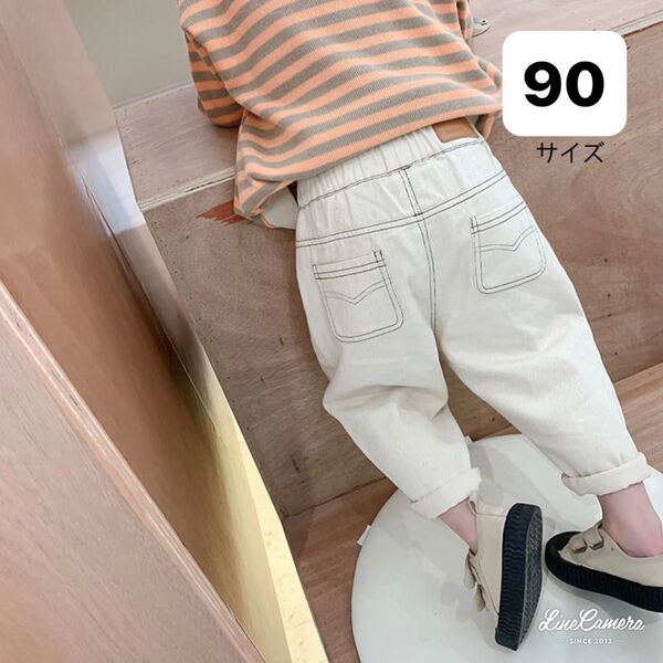 デニムパンツ ボトムス 長ズボン デニム キッズ 90