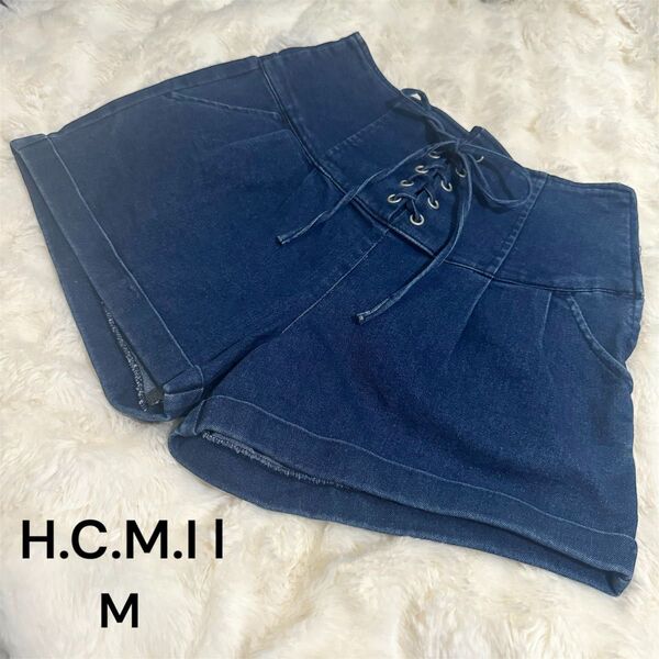 H.C.M.II デニム ショートパンツ Mサイズ ブルー