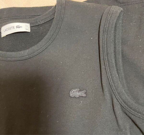 ラコステ LACOSTE ブラック ノースリーブ ワンピース 34