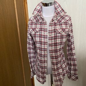 チェックシャツ 長袖 レディースM イッカ