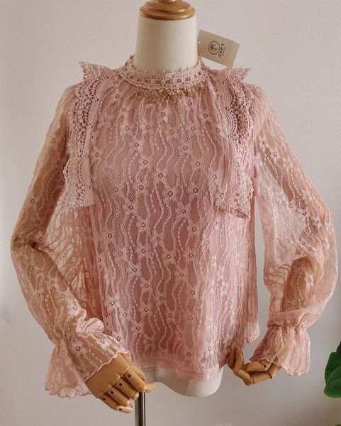 未使用品 axes femme フラワーチャームレースPO ピンク