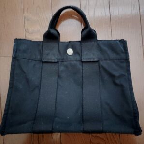 HERMES キャンバス ブラック ハンドバッグ ビンテージ