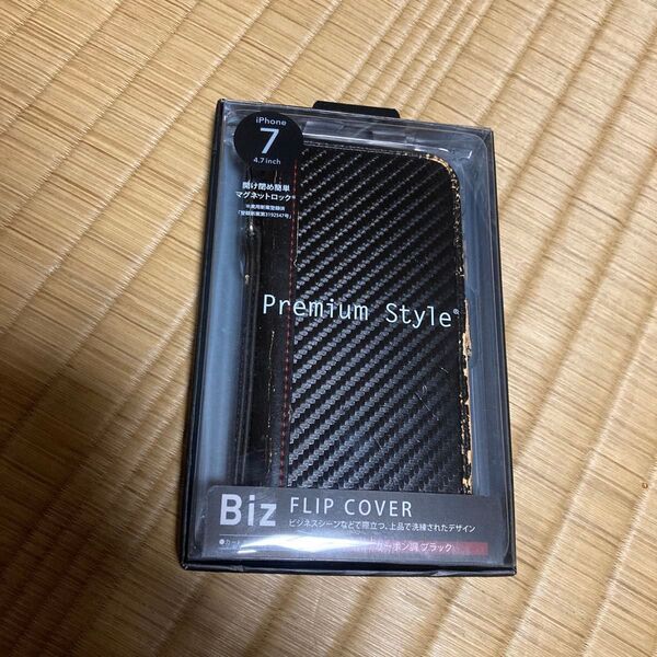 iPhone SE2 カバー 手帳型 premium style カーボン