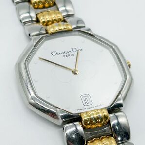 Christian Dior クリスチャンディオール 腕時計 デイト ホワイト文字盤 オクタゴン