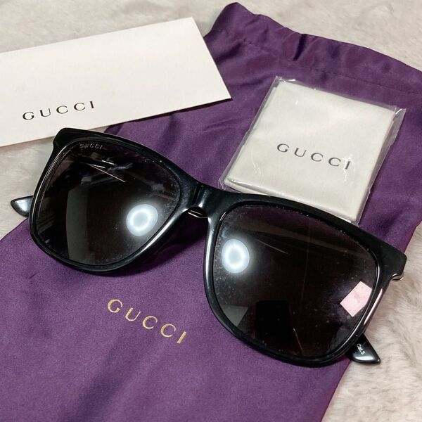 【美品】GUCCI グッチ サングラス 日本製 アジアンフィット BK メタル