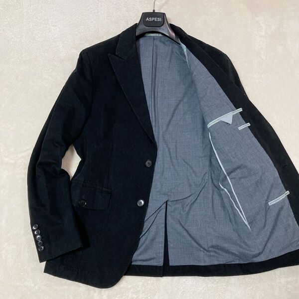 【美品】HUGO BOSS ヒューゴボス ジャケット コットン 48 BK
