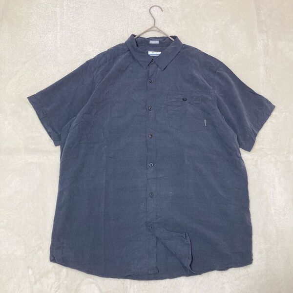 Columbia コロンビア 半袖シャツ ワンポイントロゴ XL ネイビー