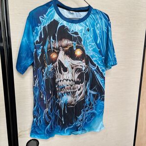 TシャツティシャツワイルドブルービックドクロオシャレXLサイズ新品未使用-A015