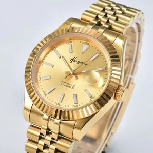 【新品未使用】自動巻き 腕時計ゴールドビジネスウォッチ防水機械式☆☆☆☆