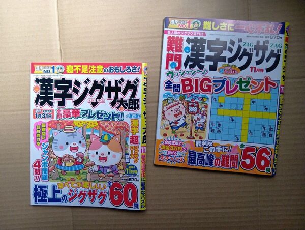 漢字ジグザク太郎 & 難問漢字ジグザク24年11月号 セット