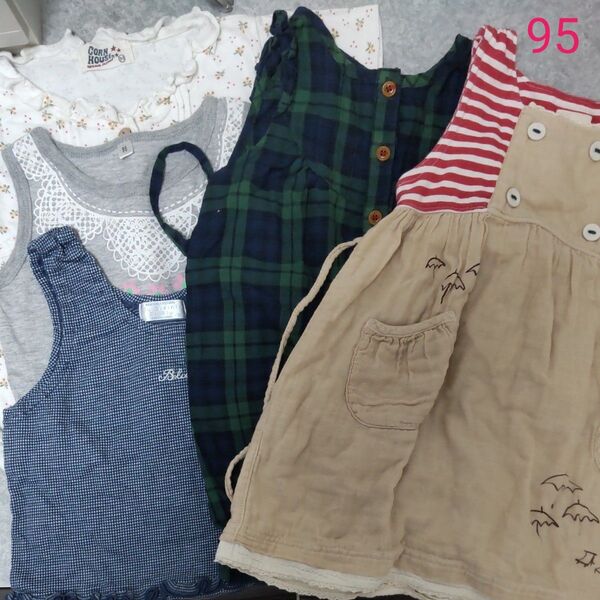 【中古】子供服 女の子 夏服 トップス タンクトップ ワンピース 半袖 まとめて サイズ95
