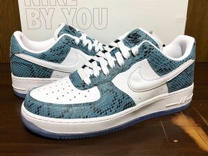 20年製 NIKE AIR FORCE 1 BY YOU “AJ11 BLUE SNAKE” ナイキ エアフォース AF1 SWOOSH【CT3761-991】青 ヘビ 蛇 クリアソール US9.5