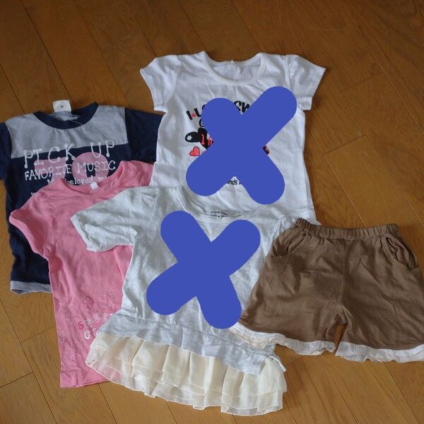 Tシャツ 女の子100.110.120 ショートパンツ3点夏物