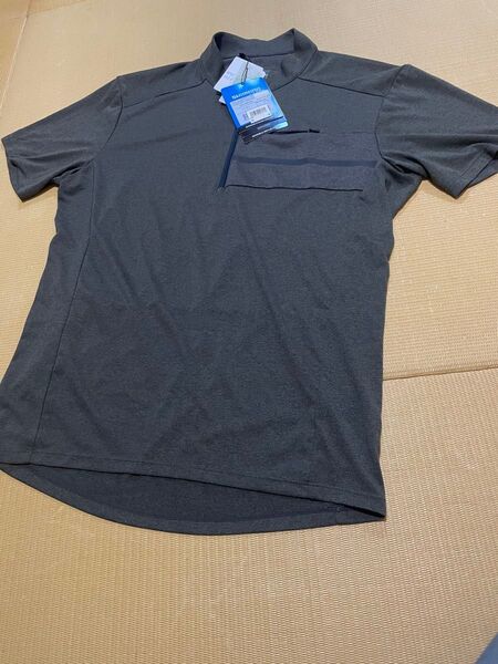 ★新品 SHIMANO サイクルジャージ 半袖 グレー Lサイズ トランジット ぺィヴェント ジャージ レーブン色