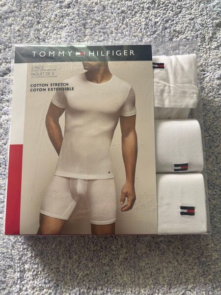 トミー TシャツTOMMY HILFIGER トミーヒルフィガー 丸首 半袖 Tee3枚セット ホワイト白