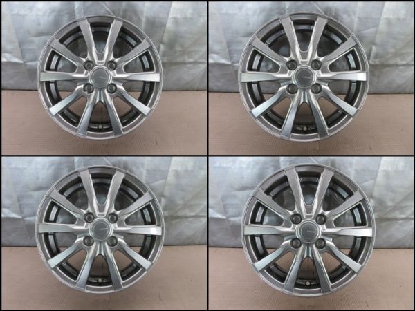 1150送料無料☆程度良好 軽自動車用アルミホイールGRASS 14×4.5J +45 4H/100 ハブ径67mm 4本 N-BOX・ムーブキャンバス・スペーシア