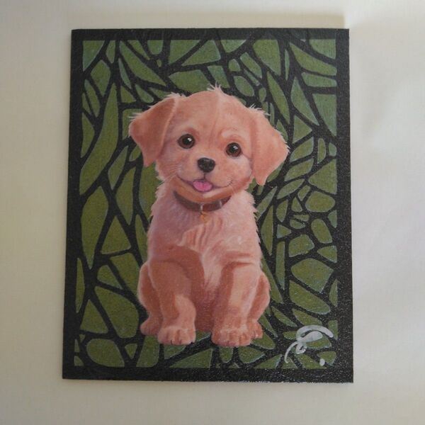 可愛い仔犬のアート絵画スタンド