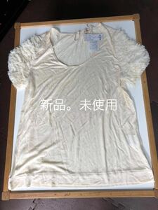 新品 未使用 Unaca アナカ アナディス アンシェヌマン ミニョン Mignon 半袖 Tシャツ カットソー 袖 フリル 白 ホワイト