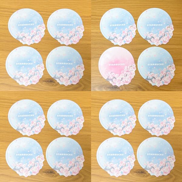 スターバックス サクラ コースター 16枚セット タグ タンブラー 桜 さくら ブルー ピンク スタバ 花柄 ロゴ 非売品