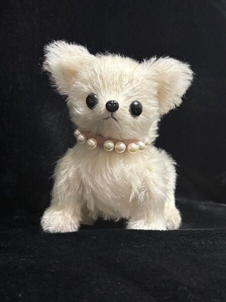 テディわんこ テディチワワ ホワイトチワワ テディベア モヘア ぬいぐるみ ハンドメイド