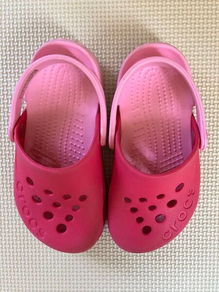 クロックスcrocs★サンダルC8/15.5cm エレクトロキッズ ピンク