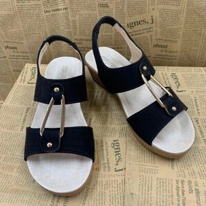 新品★レディース★LLサイズ★軽量 ウェッジサンダル 黒 8358