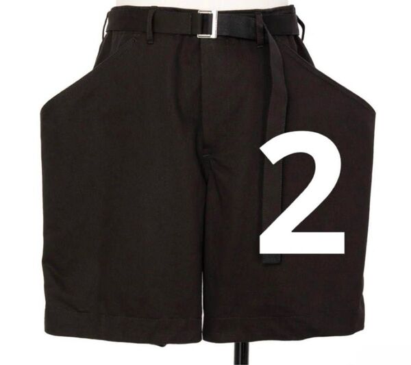 黒 サイズ2 sacai Cotton Chino Shorts 25ss ハーフパンツ ショートパンツ 黒