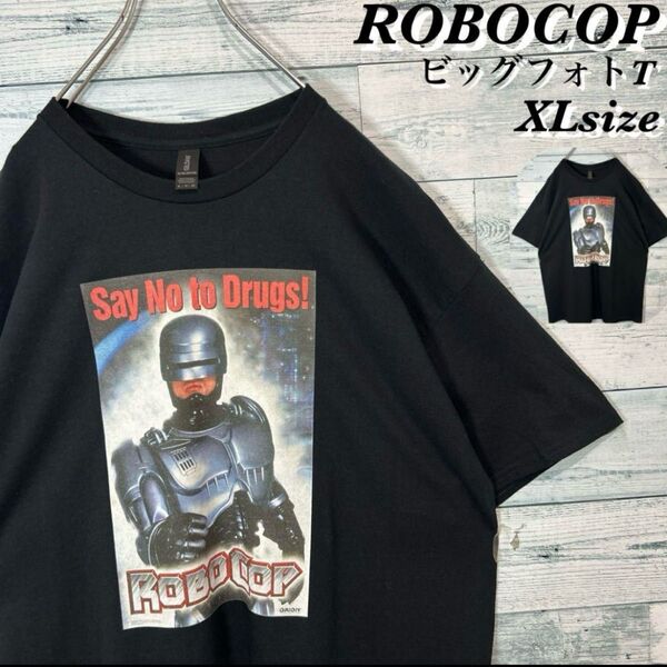 〈ビッグサイズ〉GILDAN ロボコップ フォトT Tシャツ XL ブラック XL 半袖