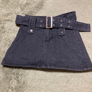 デニムスカート風 半ズボン ベルト付き