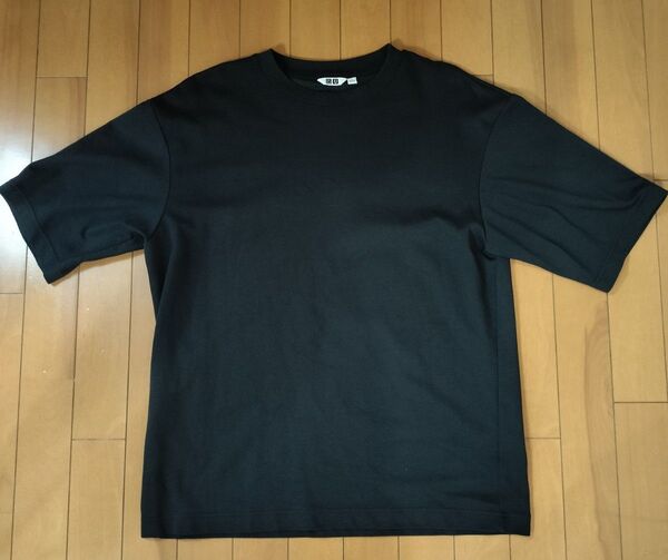 エアリズム オーバサイズ Tシャツ ブラック 5分袖 L UNIQLO ユニクロ