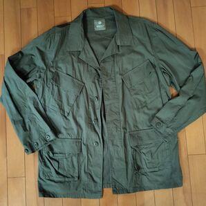 ナノユニバース ミリタリージャケット 薄手 L オリーブ メンズ