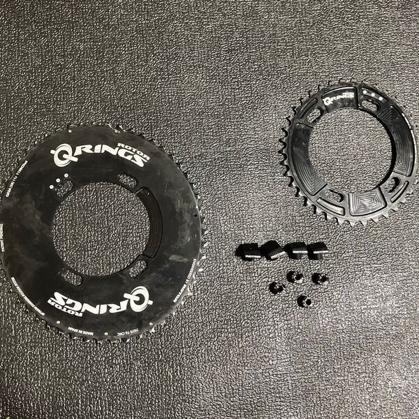 Rotor q-rings 110 bcd 4arm 53-38 楕円チェーンリング,ボルト、カバー