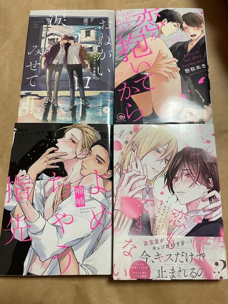 BL コミック 4冊セット まとめ売り おねがいヒーロー涙をみせて 早寝電灯 よめちゃう指先 喃喃 恋かどうかは抱いてから
