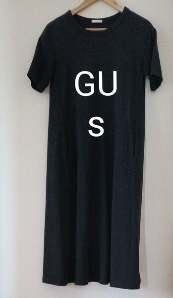 GU 綿100%ロングワンピース S 着丈105㎝