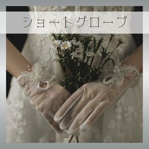 281 ウエディング ショートグローブ 両手分 ウェディンググローブ 手袋 結婚式 ウェディング 撮影 おしゃれ