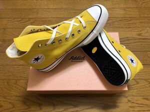 【新品 黄金 US8 26.5cm Addict CHUCK TAYLOR CANVAS HI】 アディクト チャックテイラー キャンバス マスタード ゴールド ct all star one