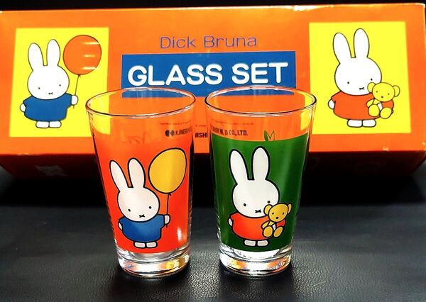 Dick Bruna ミッフィー GLASS SET コップ ガラス 食器 2個セット ライオン シマウマ