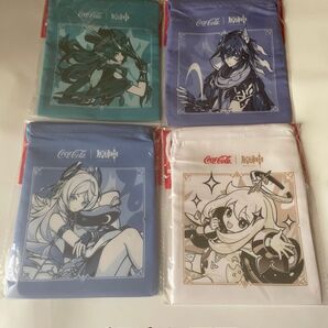 コカ.コーラ 原神 オリジナル 巾着ポーチ4種セット(4袋)
